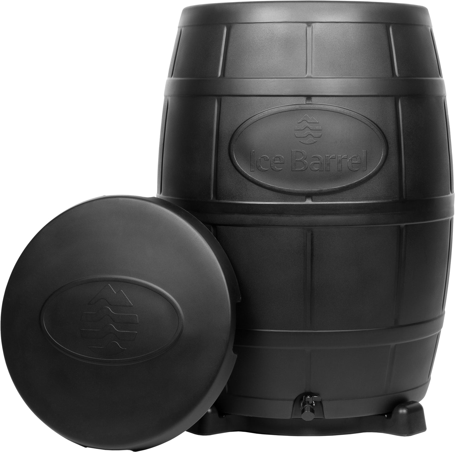 black ice barrel ice bath with lid