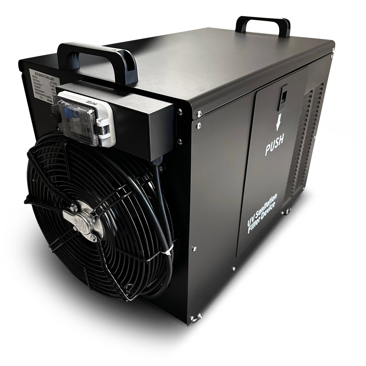 Embrace a limitless 1hp chiller rear view with the fan.
