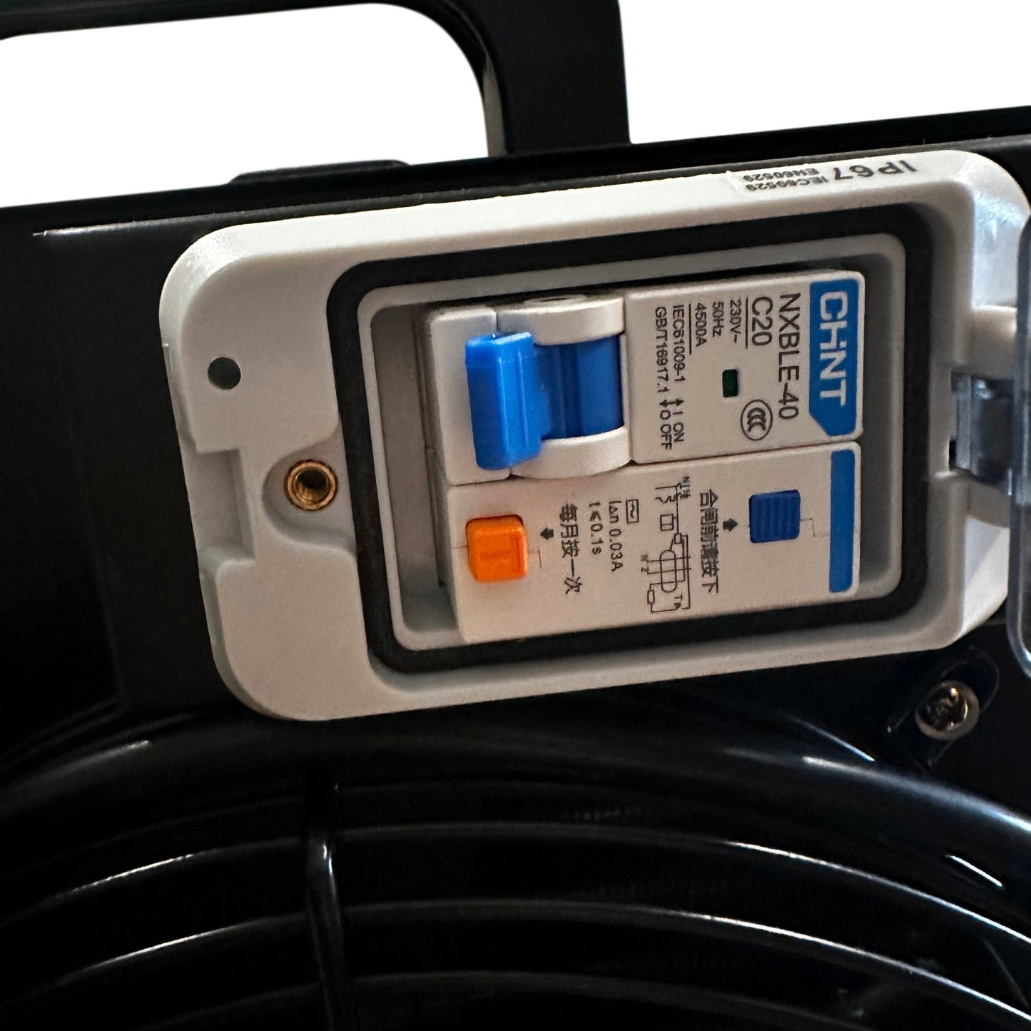 Embrace a limitless 1hp chiller rear view with the circuit breaker.