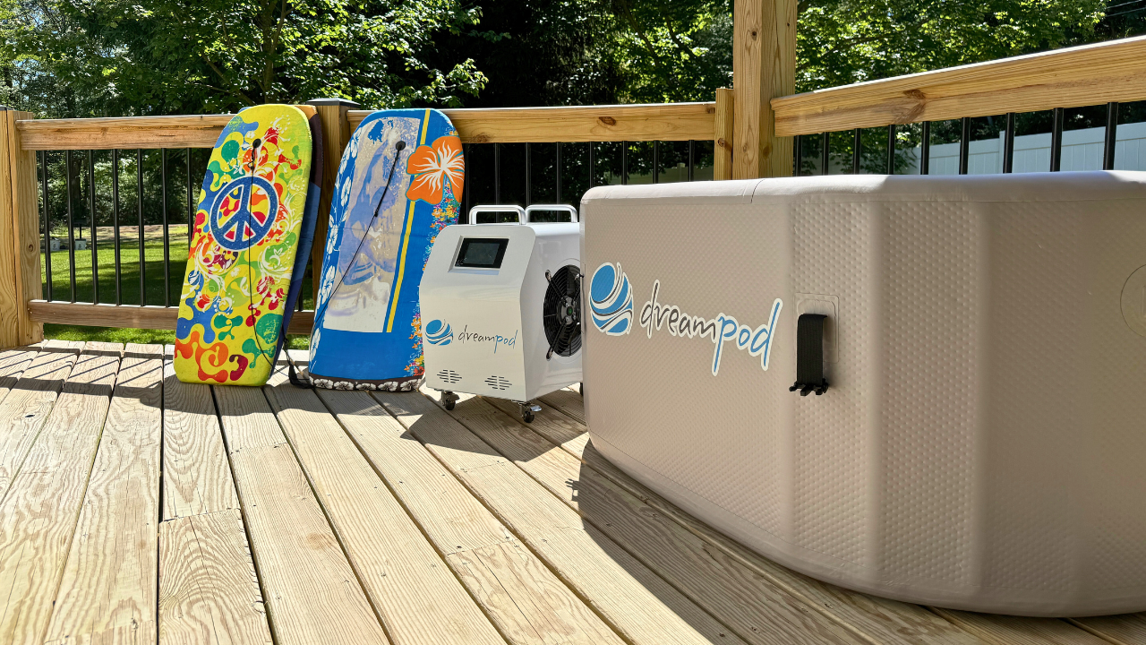 dreampod flex cold plunge on patio 