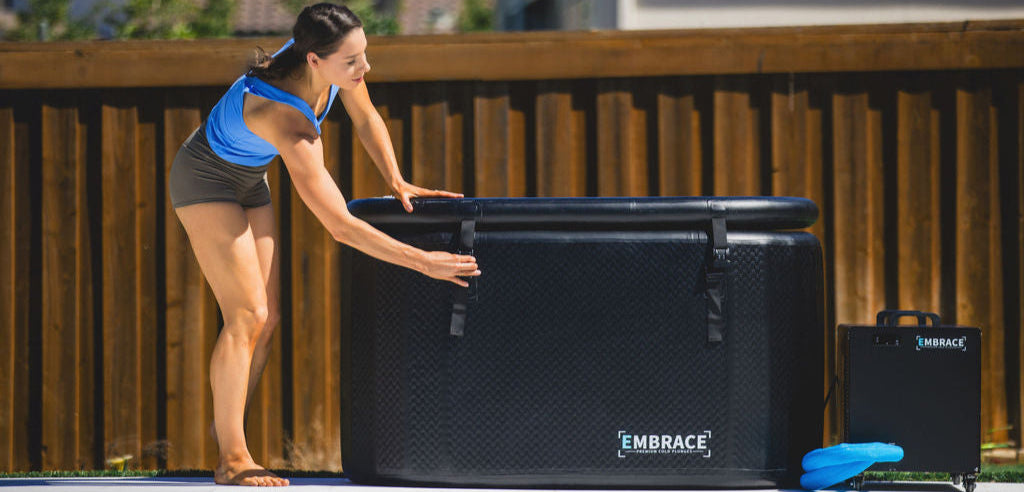 Female opening the embrace limitless cold plunge